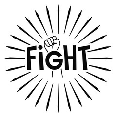Fight and Strength Graphic Dynamic Fist Silhouette Design