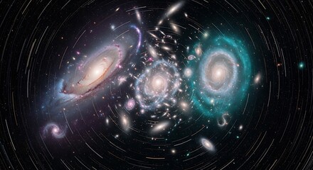 Obraz premium Galaxies in Space - A Cosmic View.