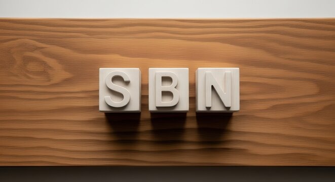 SBN Letterpress Blocks on Wooden Surface.