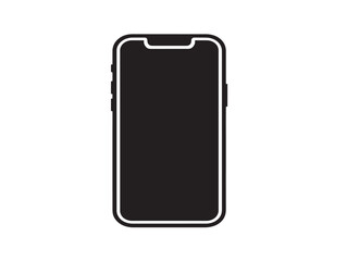 Minimalist Smartphone Icon Silhouette for Technology Design Projects