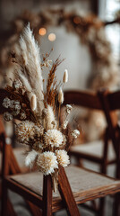 Arrangement floral élégant dans un cadre intime pour un événement spécial