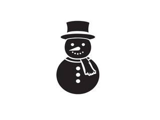 Creative snowman silhouette vector illustration for seasonal greeting card themes