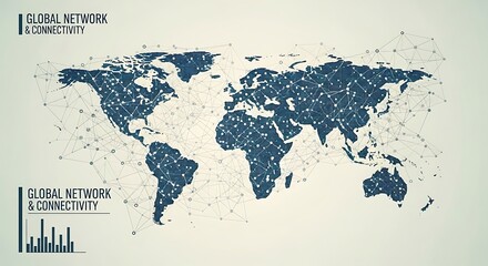 Global Network Connectivity World Map.