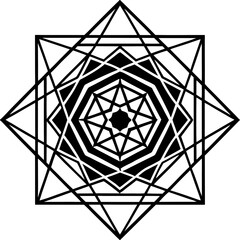 Minimal Geometric Shapes Vector Illustration | Abstract Line Art on White Background