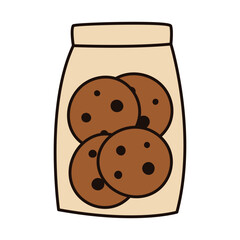 Sweet snack isolated on white background. Doodle style