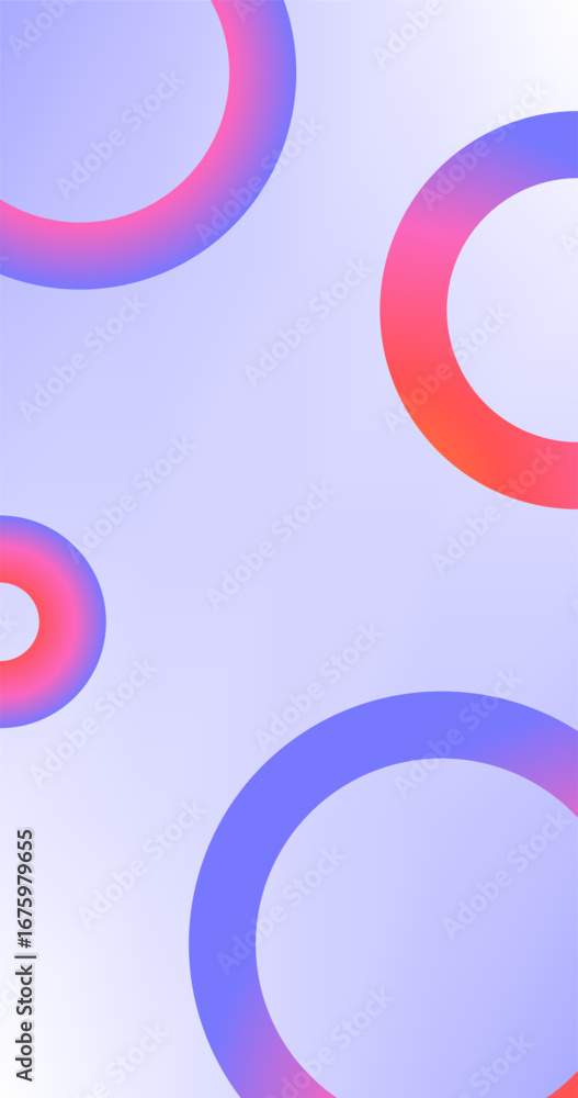 Poster abstract background with circles in blue and pink gradient design