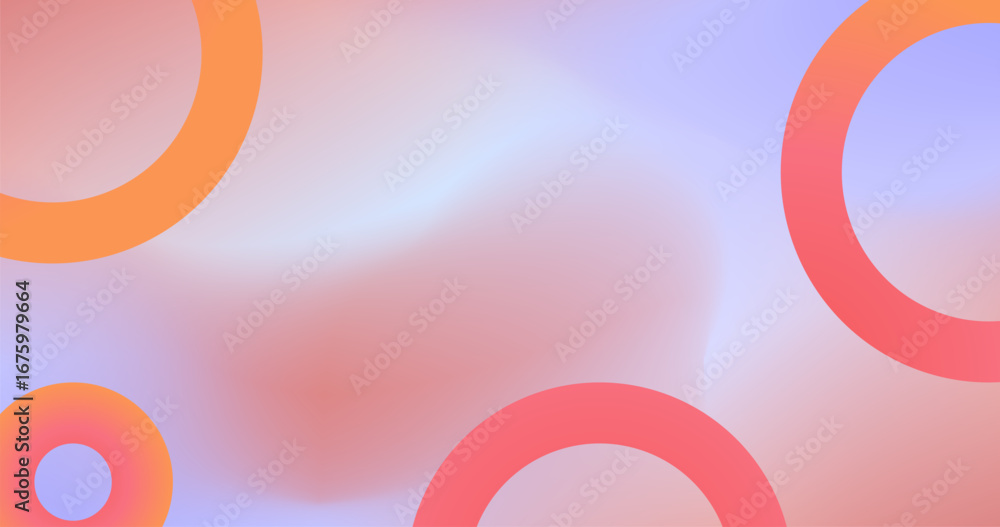 Aufkleber gradient abstract background with circles in pastel color