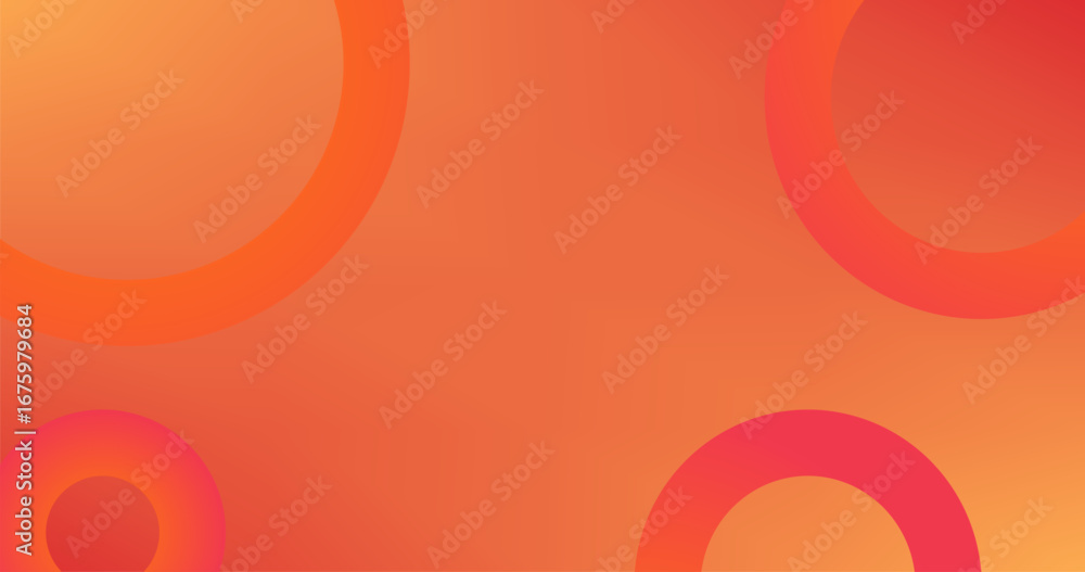 Aufkleber orange red gradient abstract background with circles and copy space for graphic design