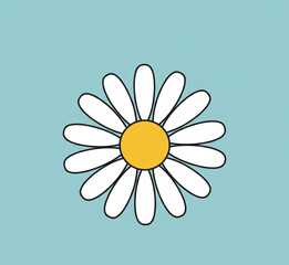 daisy flower on blue background