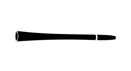 Black Clarinet Silhouette - Musical Instrument with Keys and Bell.