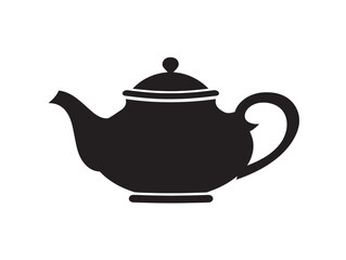 Classic teapot drawing in clean vector line art