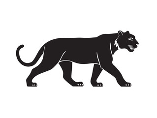 Tiger silhouette icon in bold clean vector illustration