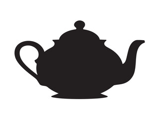 Stylish teapot illustration in flat vector format