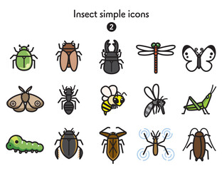 シンプルアイコン集 昆虫 © Armadilloz