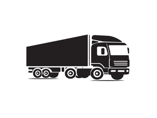 Modern truck silhouette vector illustration icon for industrial stock imagery