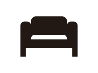 黒色のソファのアイコンのイラスト