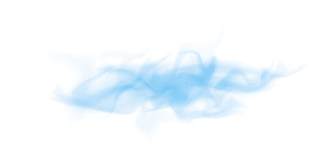 Elegant Blue Studio Smoke with Flowing Vapor, Misty Texture, and Isolated Dust Effects on a Transparent Background