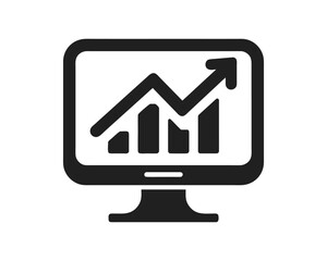 "Financial Data Visualization with Laptop and Progress Charts"