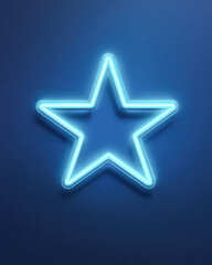 A glowing neon blue star against a dark blue background, creating a vibrant and modern aesthetic.