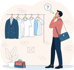 Man Holding Discount Sale Banner in Front of Store Entrance