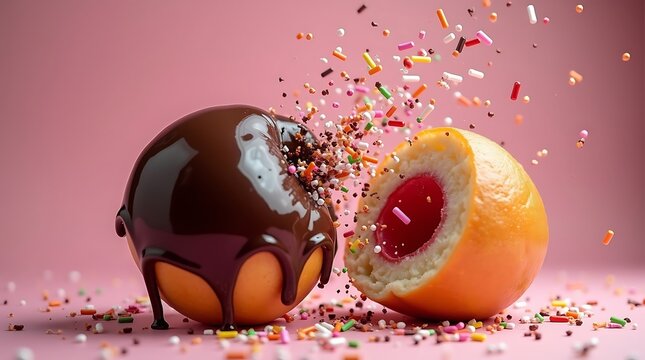 A powerful visual of a high-speed collision of two donut balls