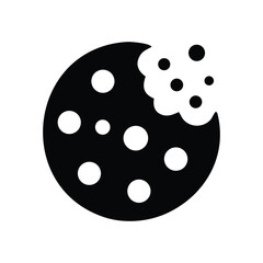 Obraz premium Chocolate Chip Cookie Bite Silhouette with Text 