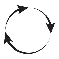 Rotation icon vector. Repeat or reload symbol icon illustration. Rotate arrow logo design inspiration. 