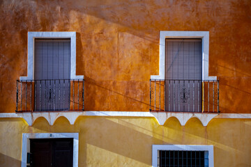 Colorful facade of the old town of Cehegin, Murcia Region, Spain