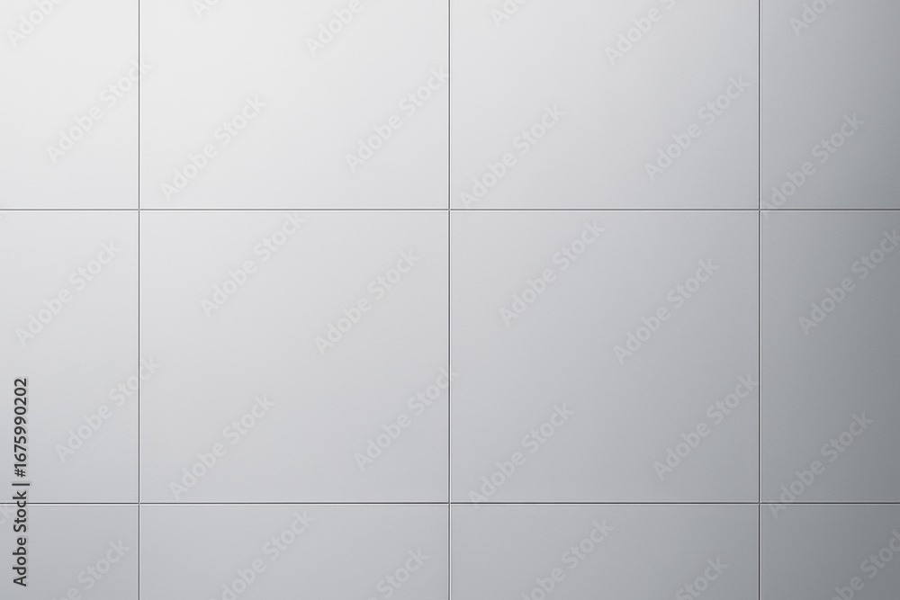Poster minimalist abstract background of smooth light gray square tiles with soft lighting and subtle shado