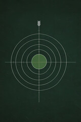 A Bullseye View of an Arrow Perfectly Centered in a Target Simple Archery Practice Shot