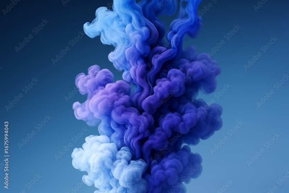 Aufkleber abstract colorful smoke swirling in vibrant blue and purple tones creating a dynamic creative backgr