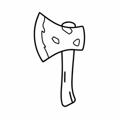 Ancient Stone Axe Vector Illustration
