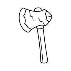 Ancient Stone Axe Vector Illustration