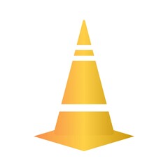 Fototapeta premium yellow traffic cone icon for road safety warning