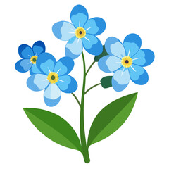 Obraz premium blue flowers isolated on white background