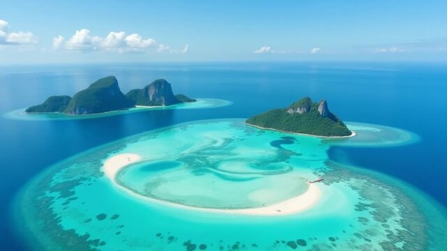 Palawan Luxury Islands With White Beaches, Aerial View, Philippines