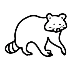raccoon woodland animal forest living habitat natural hand drawn
