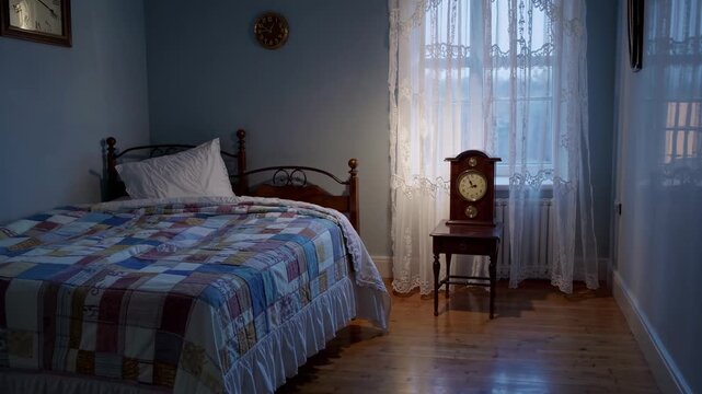 Peaceful morning in a cozy bedroom with natural light illuminating the space