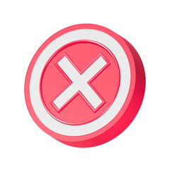 A bright red cross icon 3d rendering