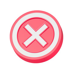 Fototapeta premium A bright red cross icon 3d rendering