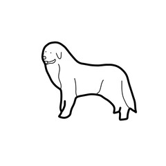 dog stand fur animal cute hand drawn organic line natural
