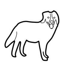 dog stand animal cute hand drawn organic line natural
