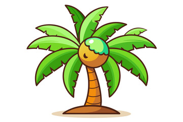 Tropical palm trees vector illustration
