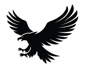 Obraz premium Majestic eagle silhouette fiercely soaring with wings spread wide majestic bird of prey power