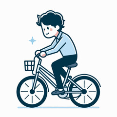 vector illustration of a person riding a bicycle