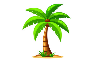 Tropical palm trees vector illustration
