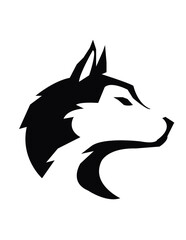 wolf vector illustration white and black