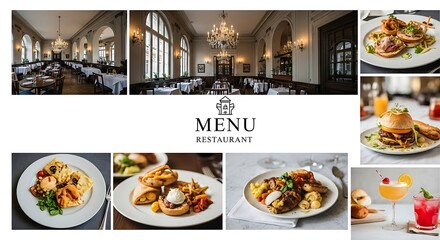 Restaurant Menu Featuring Delicious Food and Drinks.