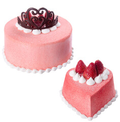 delicious birthday cake isolated on white 