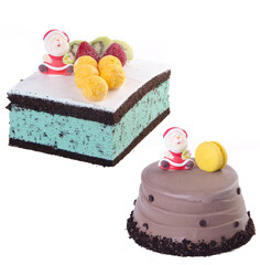 delicious birthday cake isolated on white 